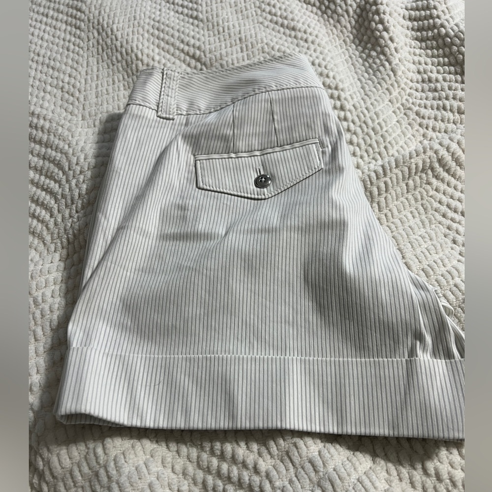 White House Black Market Pinstriped Cream Shorts